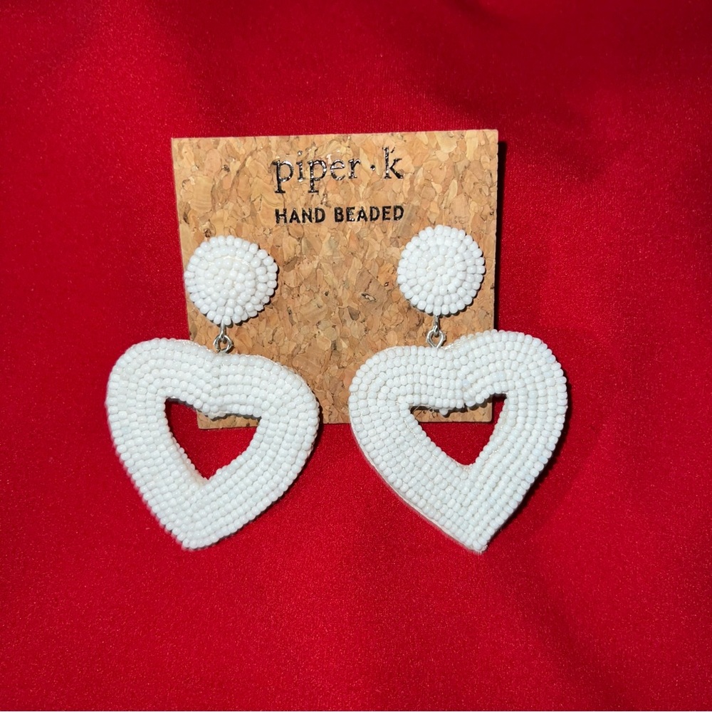 Hand Beaded Earring New Nib - image 1